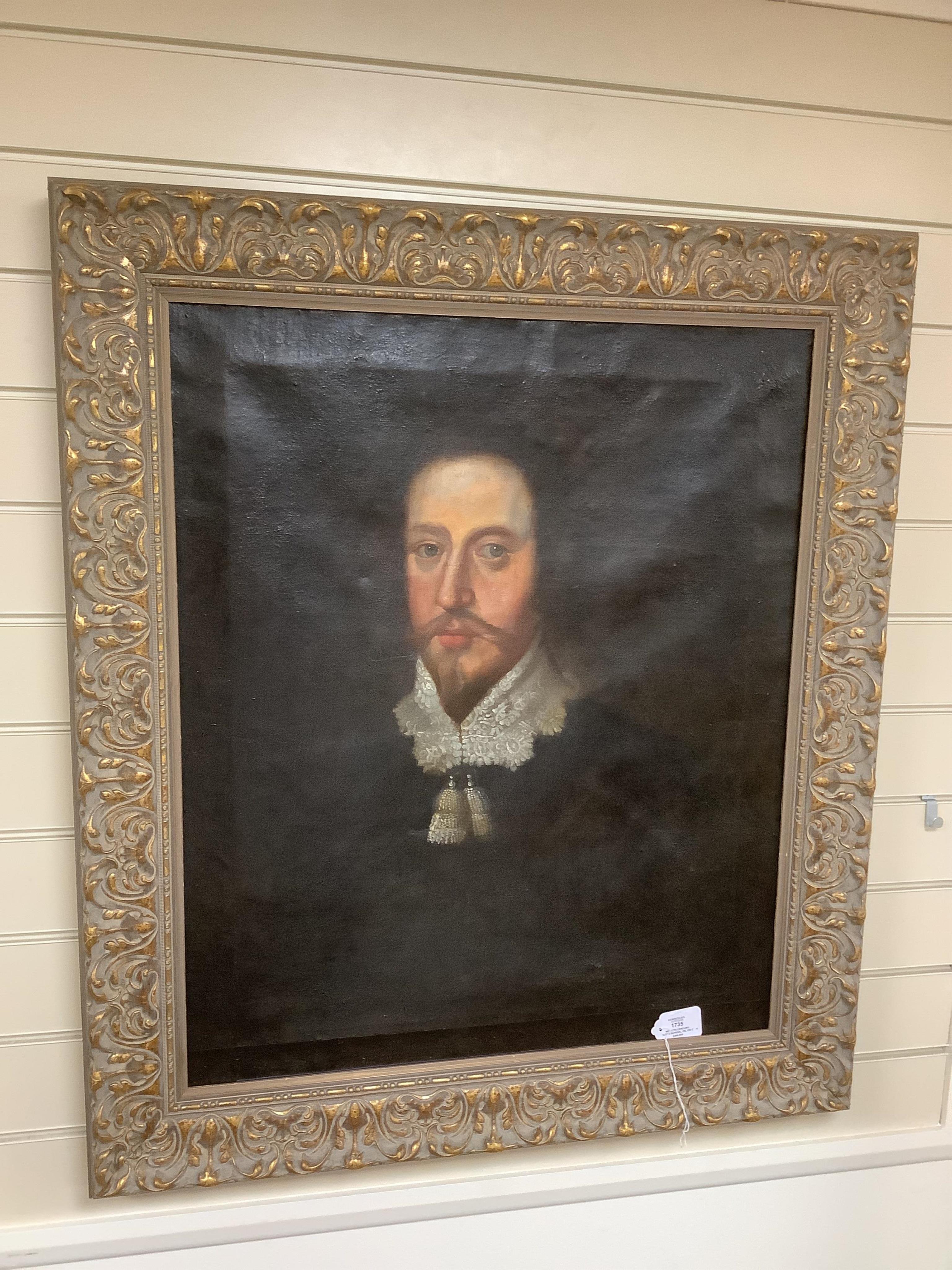 Mid 17th century, Dutch School, oil on canvas, Portrait of a gentleman with lace collar, 73 x 60cm. Condition - poor, several repairs to the canvas, areas of re-touching